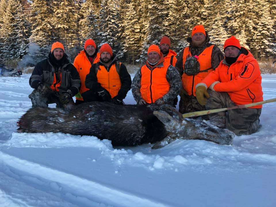 Just last week, Gussy and his crew found success on the annual moose hunt. âIt was a cold week in NW Ontario but a great time as always for our annual moose hunting trip. Itâs tough country and challenging hunting but we managed to wrangle up a young bull and a cow so weâll be eating well this winter. Legit -35 one of the mornings last week. Snowmobiles are our source of transportation for this activity so it was a battle to stay warm!
Canât wait for next year!â
