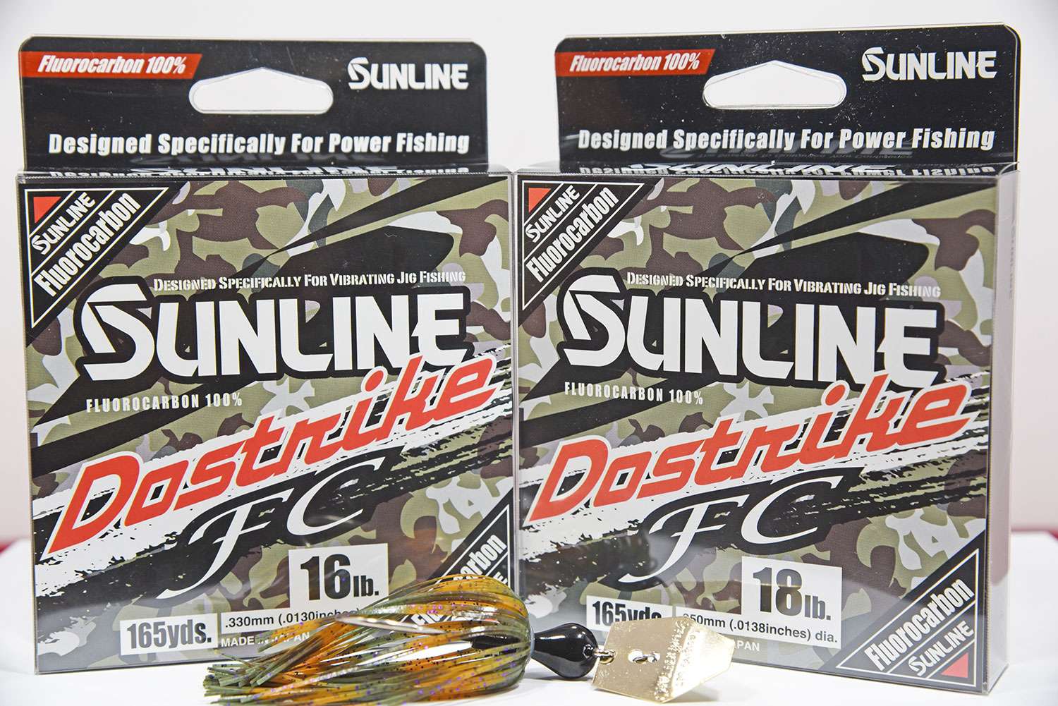 <p><b>Sunline Dostrike FC</b></p>
Sunline is introducing one of its newest line options called Dostrike FC. This is a 100% fluorocarbon line that has all the characteristics just like other Sunline FC line choices higher abrasion resistance, lower stretch factor, and greater sensitivity, but Dostrike FC is designed specifically for use with vibrating jigs. Dostrike FC is made to give vibrating jig fishermen the perfect balance of stretch and strength to insure maximum hooking ratio. Dostrike FC is made with repeating color sections of 12-inch green, followed by 10-inch section of smoke coloring. The line will be available in the following line sizes 14-, 16-, 18-, and 20-pound line size and comes in 165-yard spools.<br>
<p><b>MSRP: $33.99-$35.99</b></p>
<a href=