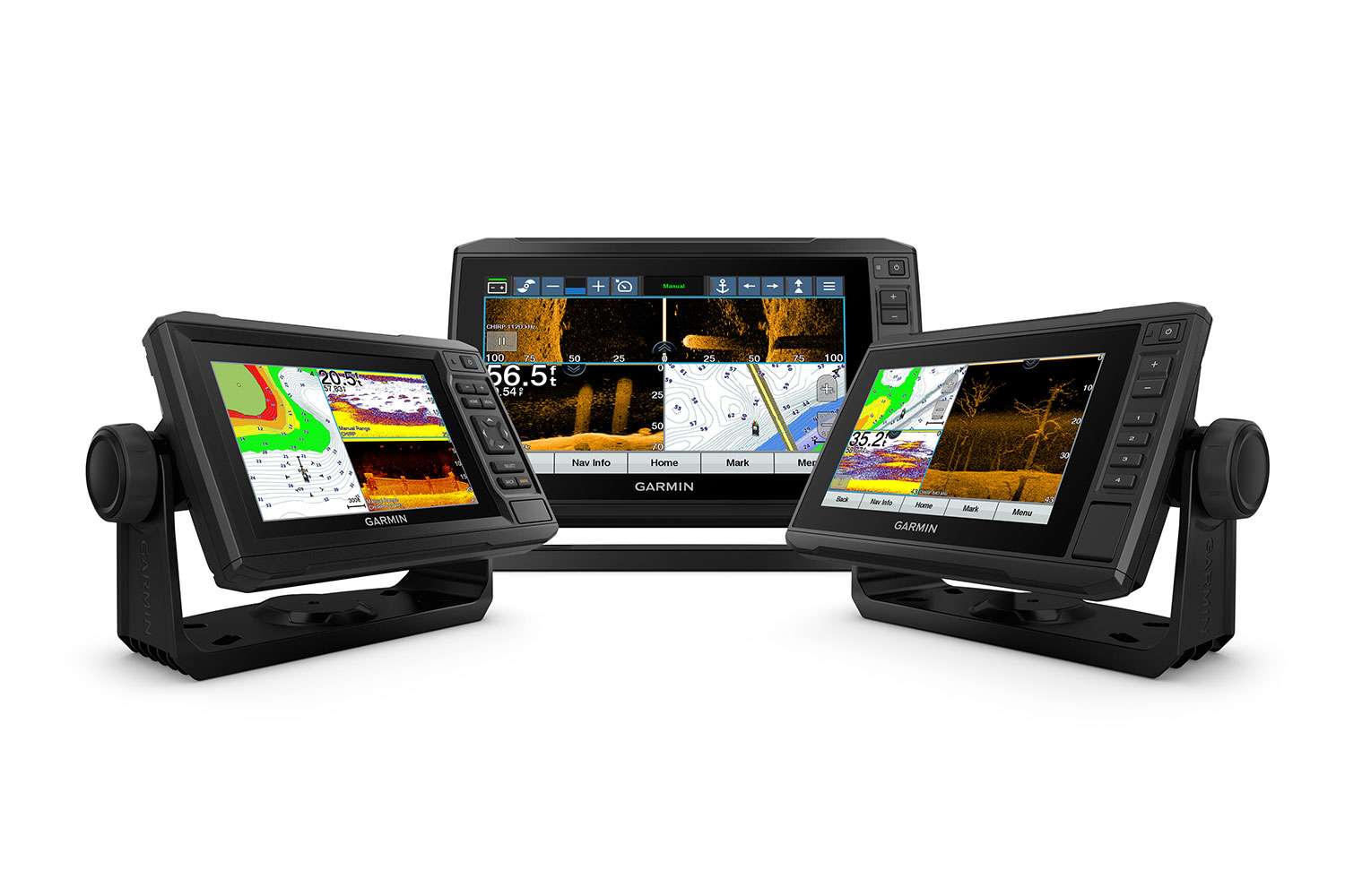 <p><b>Garmin EchoMap UHD series</b></p>
The 6-, 7- and 9-inch Garmin EchoMap UHD series chartplotters are preloaded with highly detailed LakeVÃ¼ g3 inland maps with Navionics data and include Quickdraw Contours map drawing software. The ECHOMAP UHD âsvâ combos are available with 7- and 9-inch keyed-assist touchscreen displays and include a transducer for high-wide CHIRP, Ultra High-Definition ClearVÃ¼ and SideVÃ¼ scanning sonar. The EchoMap UHD âcvâ combos are available with 6-inch keyed or 7-inch keyed-assist touchscreen displays and includes transducer for Ultra High- Definition ClearVÃ¼ scanning sonar. All 7- and 9-inch models support the Panoptix LiveScope System, and all models have built-in Wi-Fi to pair with the free ActiveCaptain app for access to OneChart to purchase and download new charts, smart notifications, software updates, Garmin QuickDraw Community data and more. They also feature a quick-release bail mount for easy removal. The EchoMap UHD 7- and 9-inch combos are also compatible with the Garmin Force trolling motor for full control of the motor from the chartplotter screen, including the ability to route to waypoints, follow tracks and more. <br>
<p><b>MSRP: $499.99 to $1149.99</b></p>
<a href=