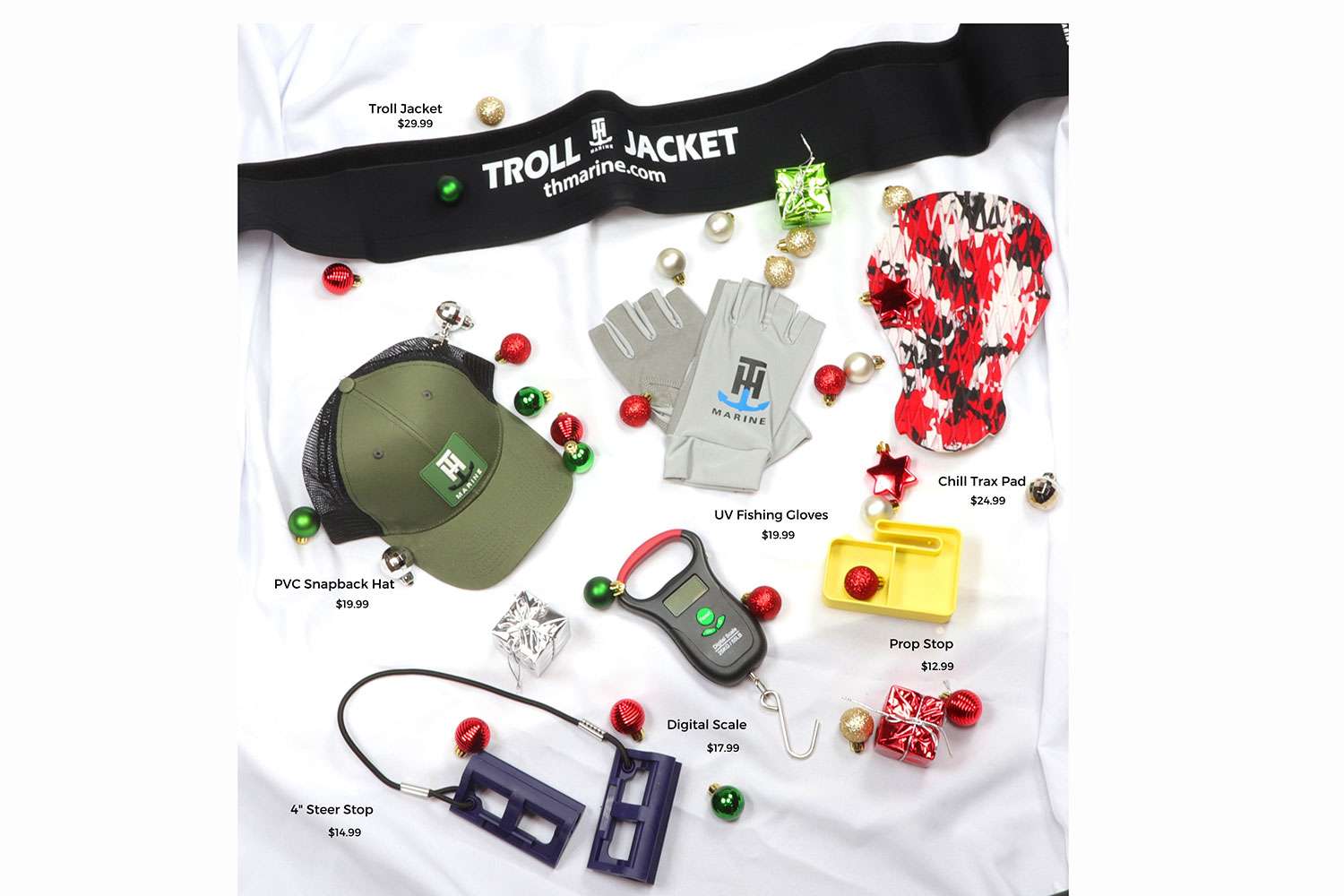 <p><b>T-H Marine Stocking Stuffers</b></p>
Useful. Affordable. Easy to buy. T-H Marine products are popular for good reason, especially for anglers making lists and savvy shoppers looking to buy fishing and boating products for someone they love. This includes the products that are tried and true and four great items that are brand new, too. (1) For a non-slip surface that is also cool-to-the-touch for barefoot anglers, check out Chill Trax Traction Pads. (2) For a top-performing scale at an excellent price, sure to help with biggun' bragging rights, get the Digital Fishing Scale. (3-4) And if you really want to pull out all the stops this gift-giving season, get a Steer Stop to protect even the most expensive outboard motors and a Prop Stop to protect both hands and equipment during a propeller change. With all these and more, everyone can choose from stocking stuffers that help make boating safer, easier, and stylish, too. T-H Marine has your gift list covered From Transom to Trolling Motor!<br>
<p><b></b></p>
<a href=