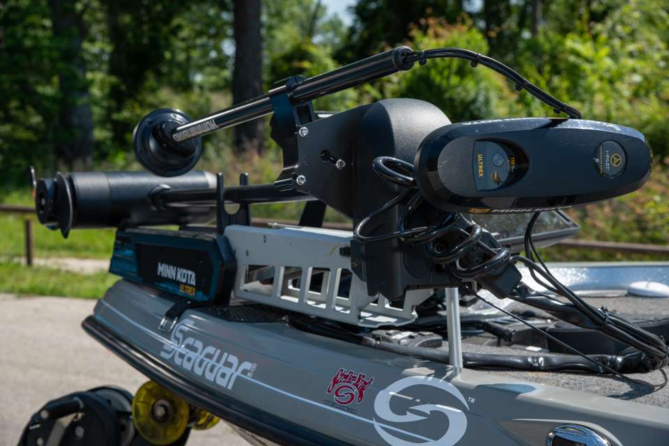 A Minn Kota Ultrex provides all the power he needs to fish in any water condition, plus Spot Lock to keep him in place when he needs to stay put.