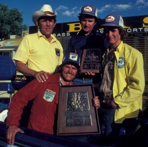 <p><u><strong>First father and son duo in the Classic</strong></u></p>
<p>Bill (wearing the blue shirt) and Greg Ward (wearing red) were the first father and son to compete in a Classic. Bill finished in 28th and Greg in 26th in the 1975 Bassmaster Classic. Greg was only 19 years old, and he holds the record to date for the youngest Bassmaster Classic competitor. The two both qualified for multiple Classics, and they share another first: They're the first (and only, to this date) father and son to have both placed last in a Classic.</p>
