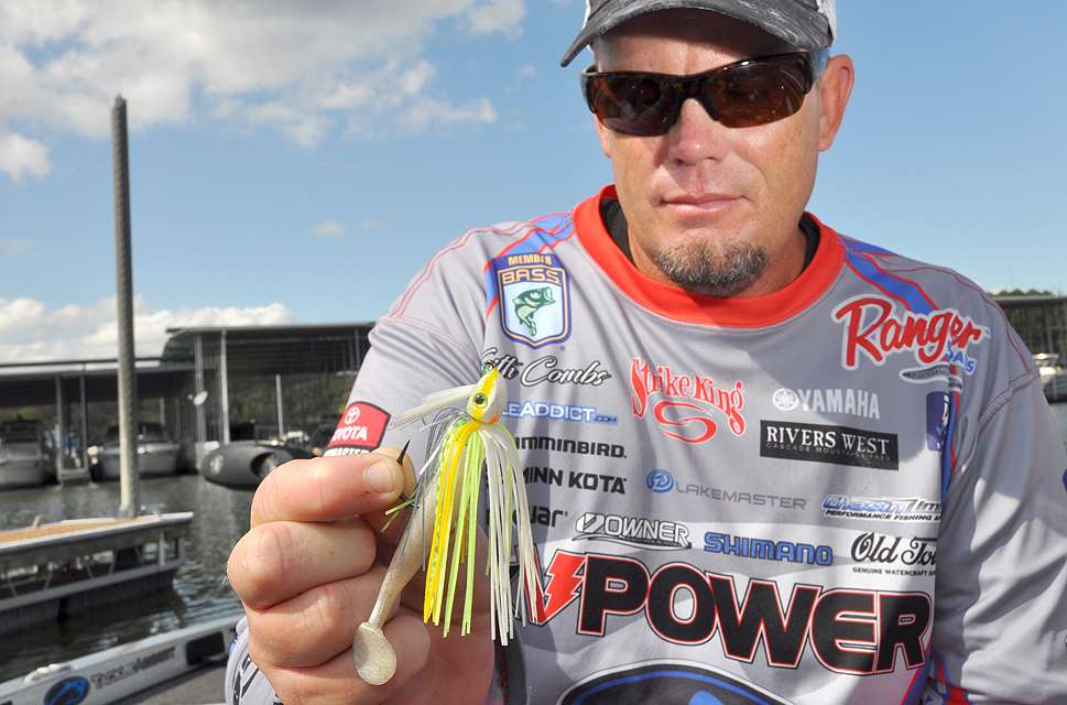 Combs ties on this deadly combo anytime bass are in shallow water.
	âItâs the best bait going to cover water,â he said.
