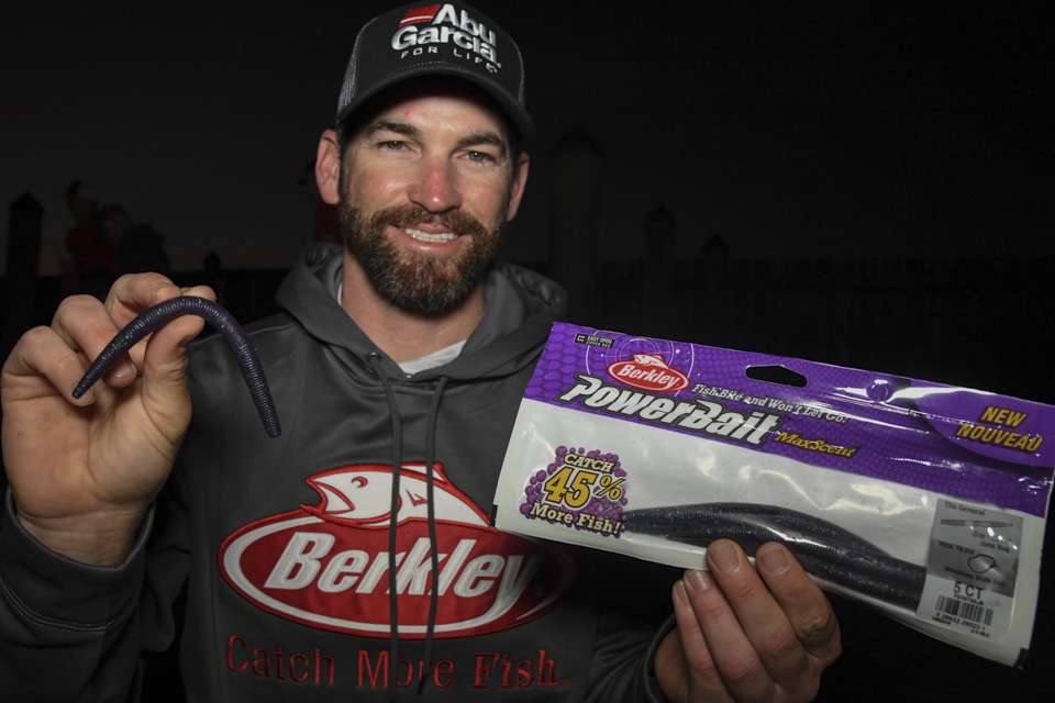 <b>Keith Carson - 4th place</b><br>
A 6-inch Berkley Powerbait Maxscent The General Worm, wacky rigged on 2/0 hook, was a top choice for Keith Carson. He fished the rig offshore for bedding bass. 
