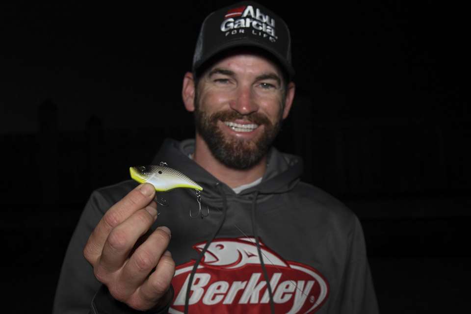 Alternatively, around hydrilla edges he opted for a 1/2-ounce Berkley Warpig lipless crankbait. 