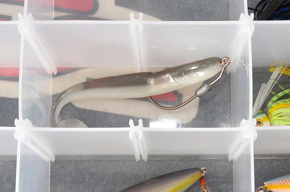 The Swim N Shiner takes its place in the tacklebox.