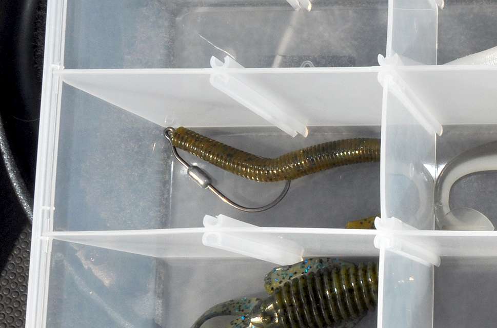 The Cut R Worm finds a place in Combsâ nearly full tacklebox.