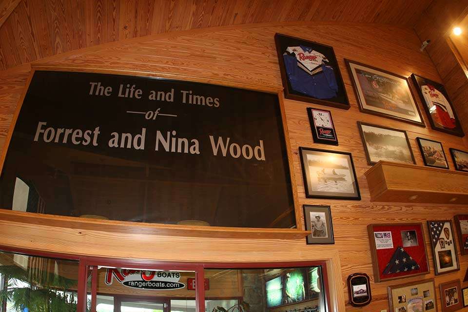 The building holds artifacts from Woodâs life. Of course he had to make his wife, Nina, prominent. They were married 68 years and were quite the team. Sheâs also known as an amazing woman and great outdoorswomen.
