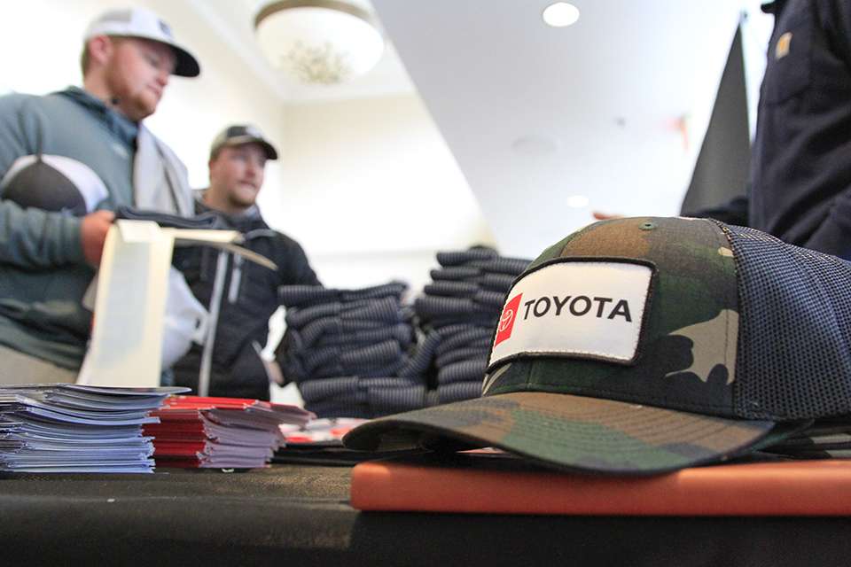 Also a few Toyota hats are available for those signing up for the Toyota Bonus Bucks program.