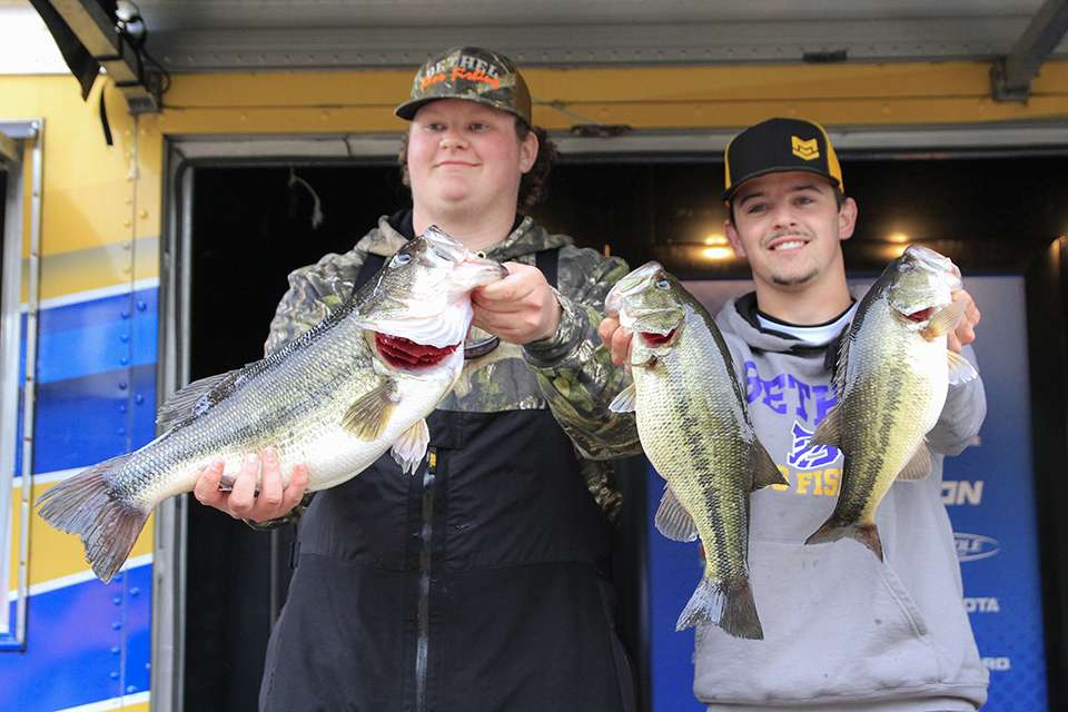 Stevie Mills and Baylor Howell of Bethel University (5th, 17-5) and Big Bass (7-8)