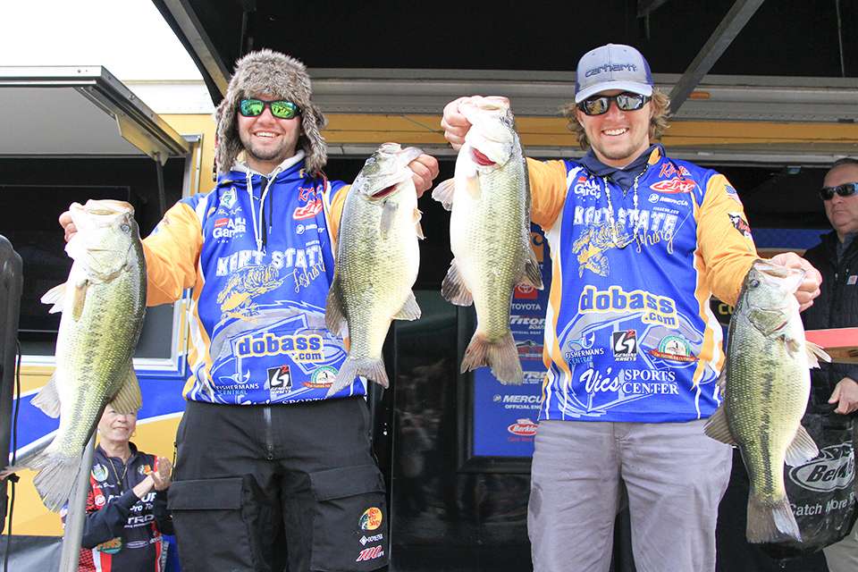 Tanner Ward and Rory Franks of Kent State (3rd, 53-12)