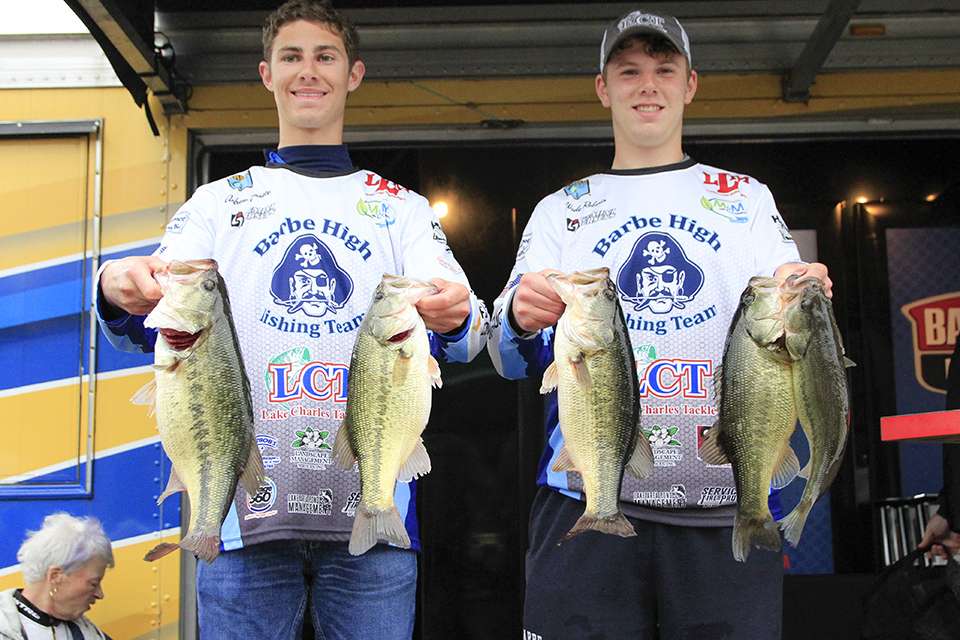Andrew Bennett and Wade Roberts of Barbe High (4th, 15-2)
