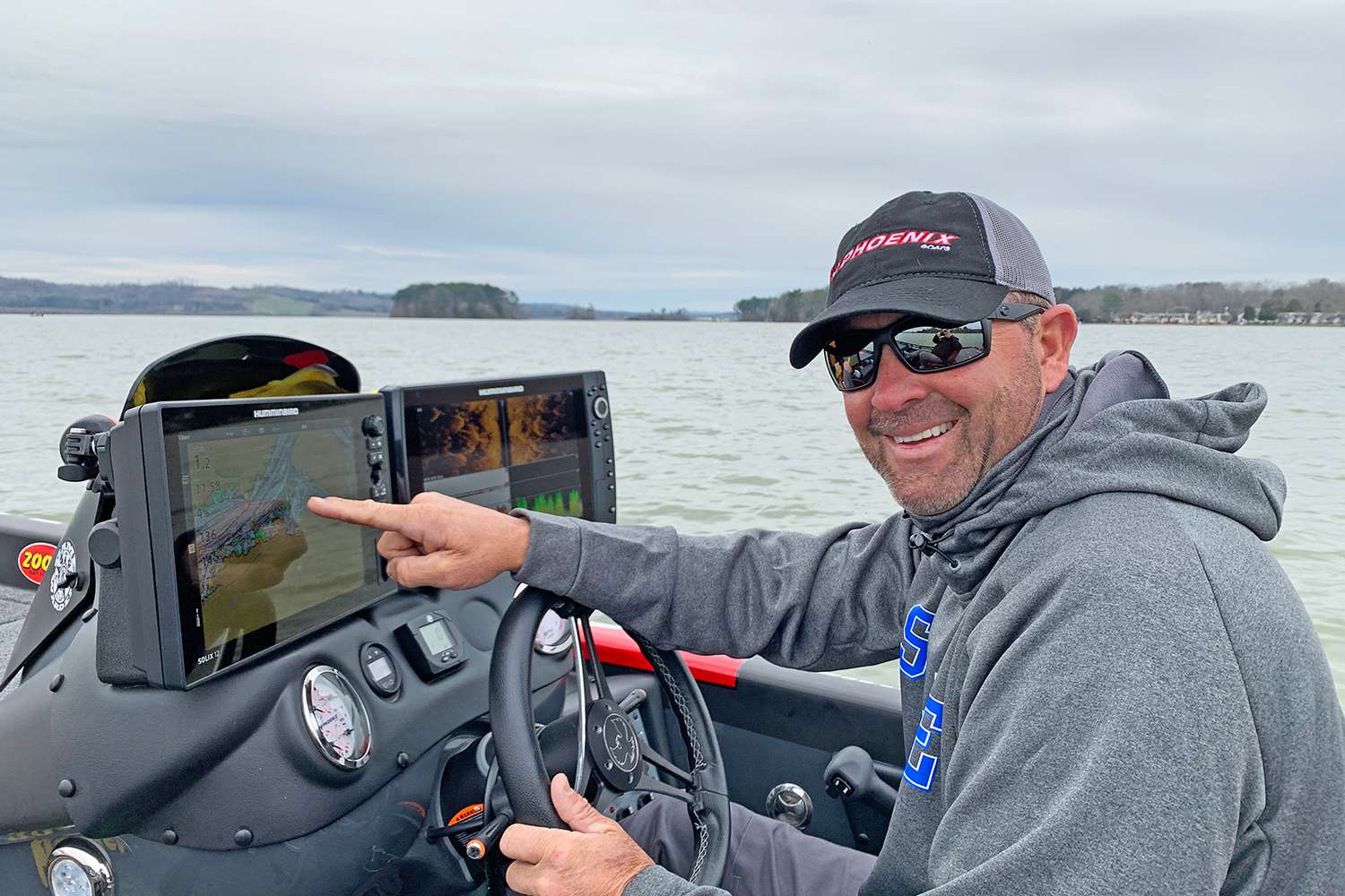 With his Humminbirds cued up with Lakemaster mapping, we headed out with a goal to put the Bassmaster drone up and dodge a few raindrops while gathering lots of killer aerial photography of the legendary lake. 
