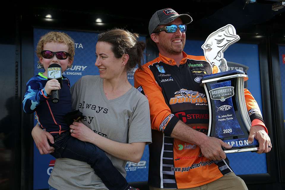 The game plan worked. For the second February since 2019, Mueller hoisted the coveted blue trophy after winning the tournament with 47 pounds, 6 ounces. Muellerâs son Waylon also has a head start as a Bassmaster emcee. Check out the lure his dad chose to win, along with the choices of other top finishers. 
