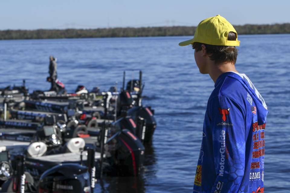 One of the benefits of working the weigh-in is being backstage and able to watch the anglers as they staged up at the docks.
