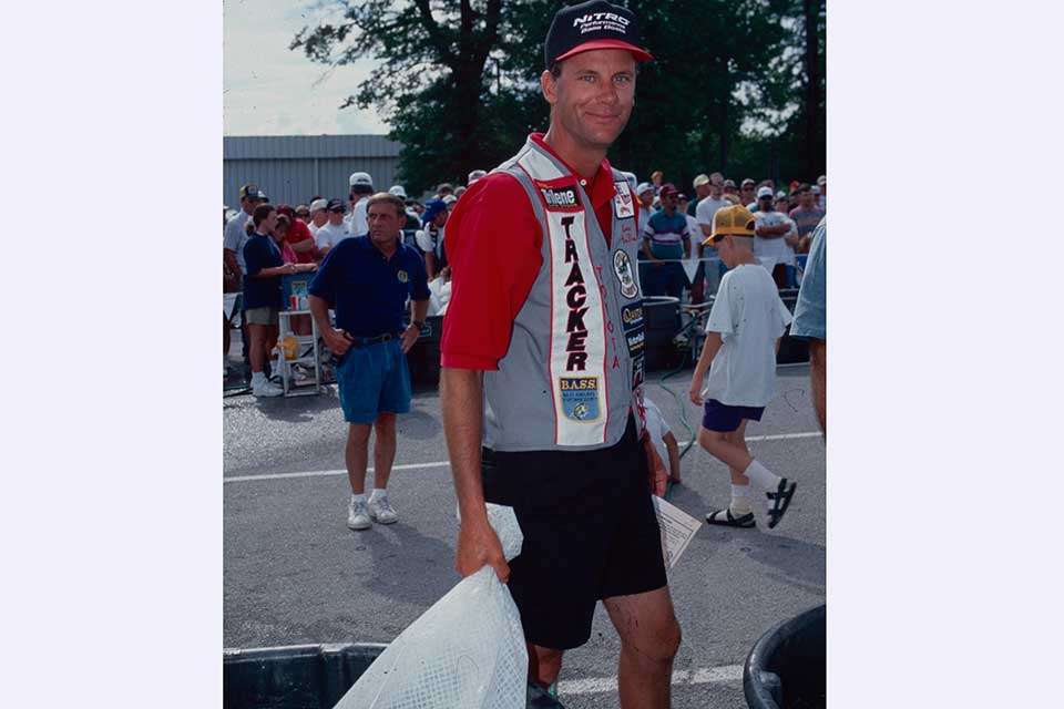 Kevin VanDam, who had already won an AOY by the time of this shot in 1997, was breaking the mold with innovative designs of this vest. 