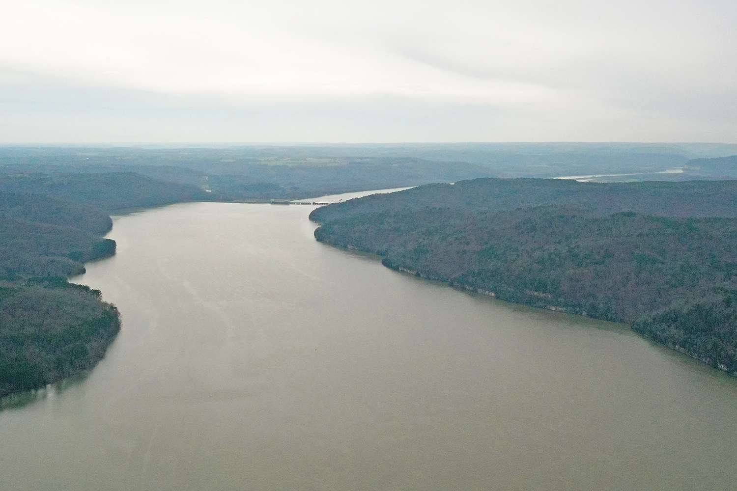If you look carefully, you can see Guntersville Dam in the distance where it dumps into Wheeler Lake. After Wheeler it becomes Wilson, then Pickwick before finally dumping into Kentucky Lake. 