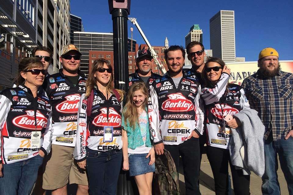 Coates said the prices per item ordered from him average near $80 if a certain number is ordered. Here the relatives of Justin Lucas show their support as they head to the 2016 Classic weigh-in in Tulsa.