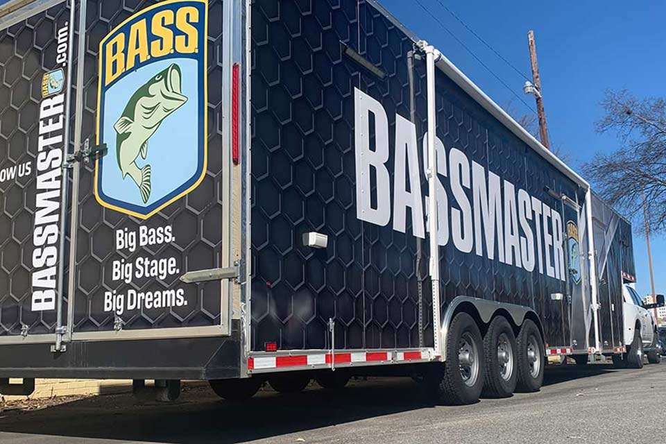 A week before the first day of competition, all the equipment is loaded and ready to roll to Alabama for the 2020 Academy Sports + Outdoors Bassmaster Classic presented by Huk. Dozens of crew members from Little Rock as well as hundreds and hundreds from points across the country help make the Classic the biggest event in bass fishing.