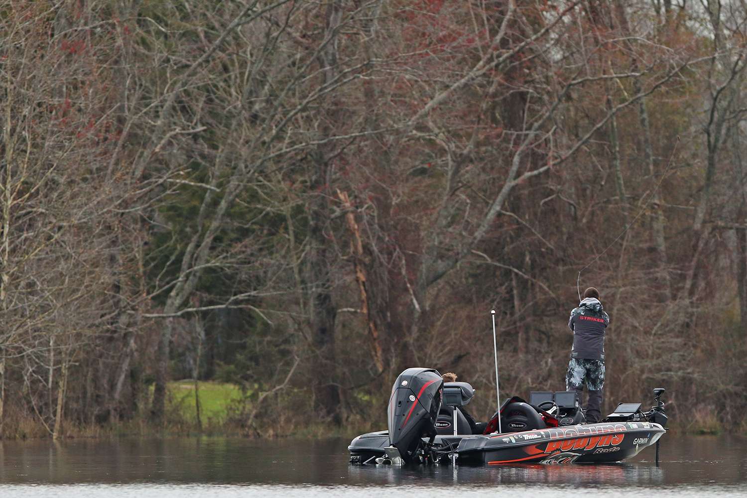 We headed up beyond Goose Pond along the upper reaches of Lake Guntersville to find Paul Mueller, Scott Canterbury and Caleb Kuphall during the official practice for the 2020 Academy Sports + Outdoors Bassmaster Classic presented by Huk.