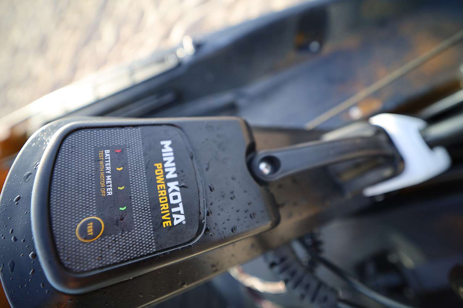 At the base of the trolling motor is a battery meter to keep you informed about how much power you have remaining. 