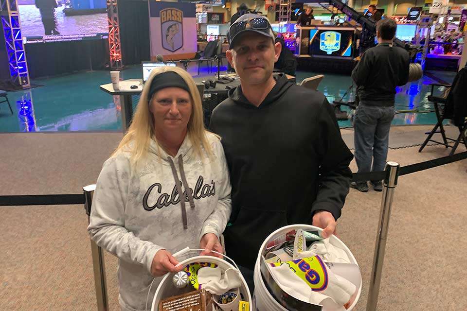 The B.A.S.S. booth had plenty of visitors, including Toby and Jacinda Sheppard of Ava, Mo., who said they live âacross the creekâ from Classic College qualifier Cody Huff. Attending their third Classic, the couple filled their Academy Sports + Outdoors buckets with loot.