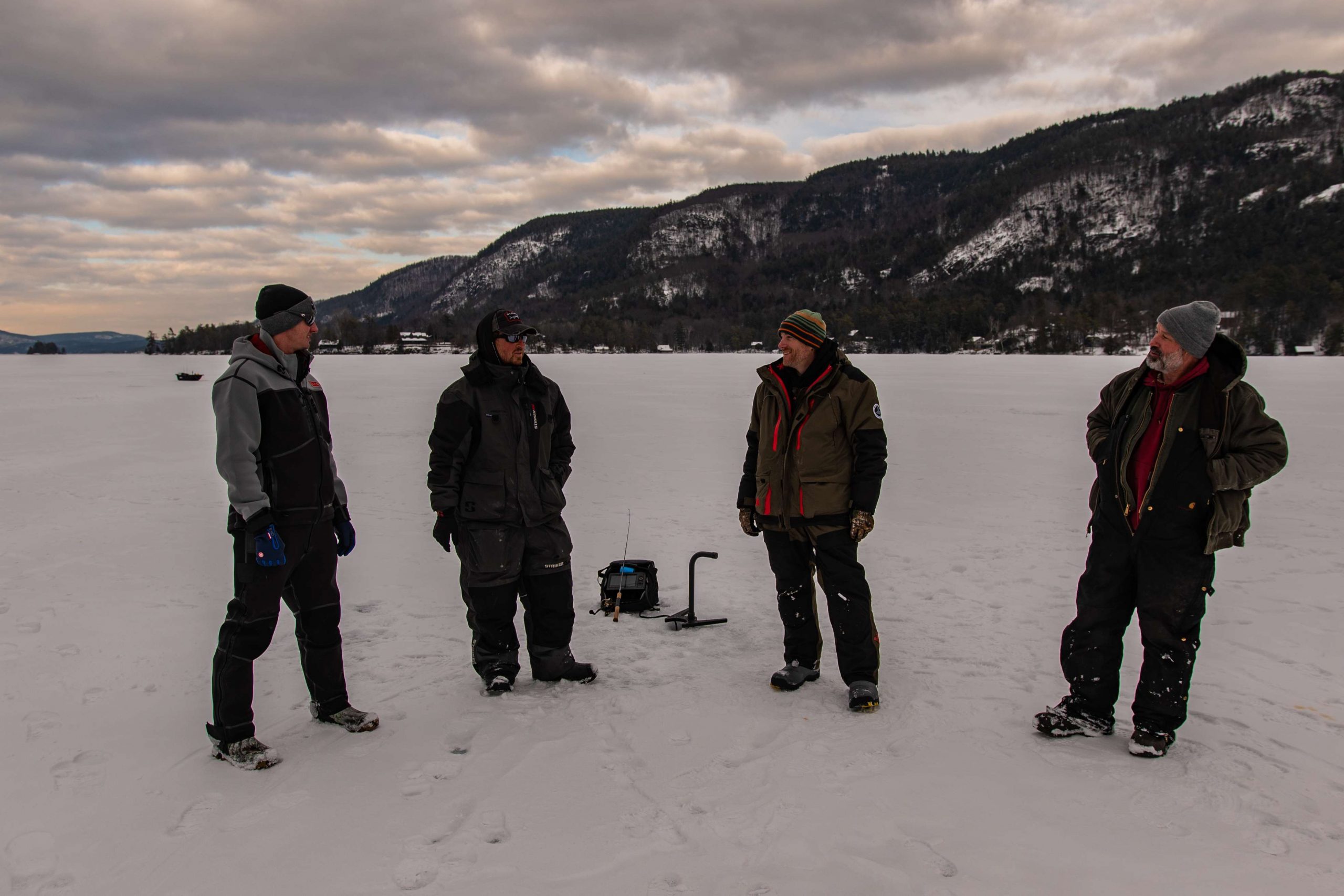 A little ice fishing talk before heading home.