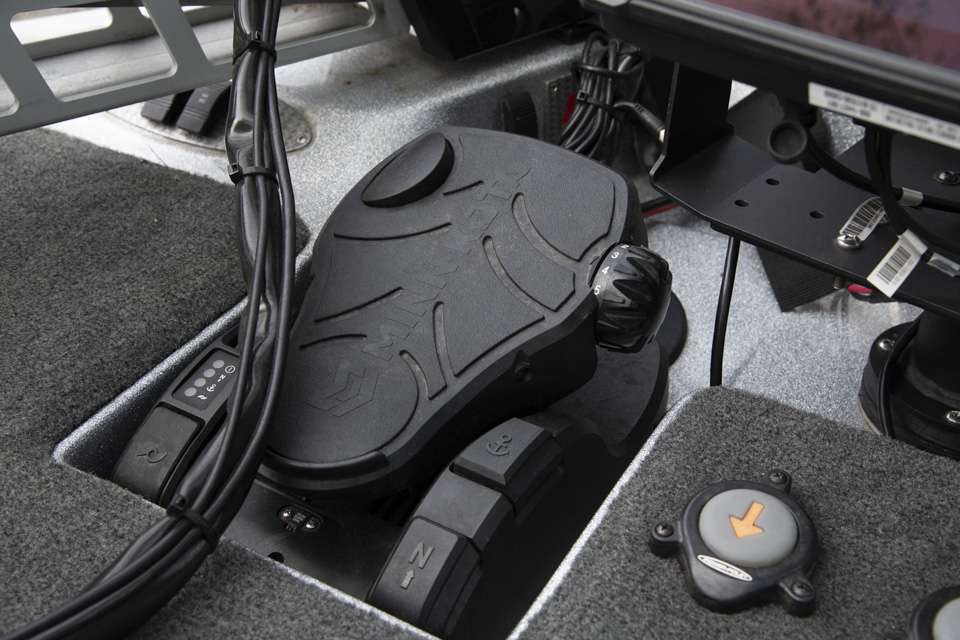 The Minn Kota foot control is recessed in the deck of the Bass Cat, which makes for a much more comfortable day of fishing, Latuso said. âYou donât have to put all your weight on one foot,â he said. âYou can stand more naturally.â