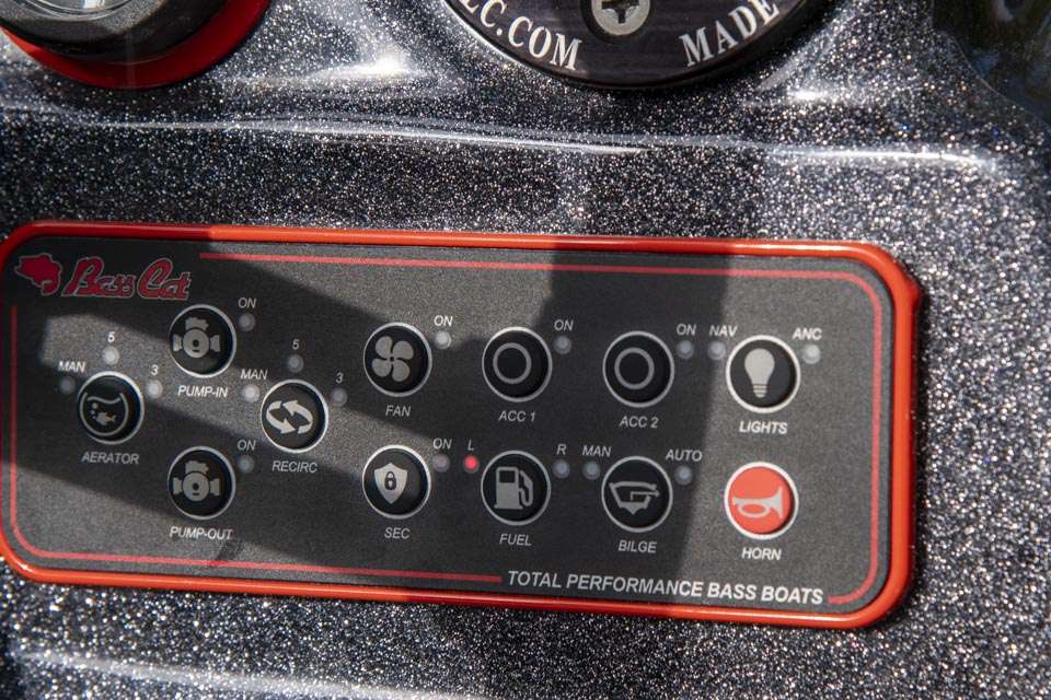 The main control panel is positioned on the left side of the console, keeping all of his controls in a central location.