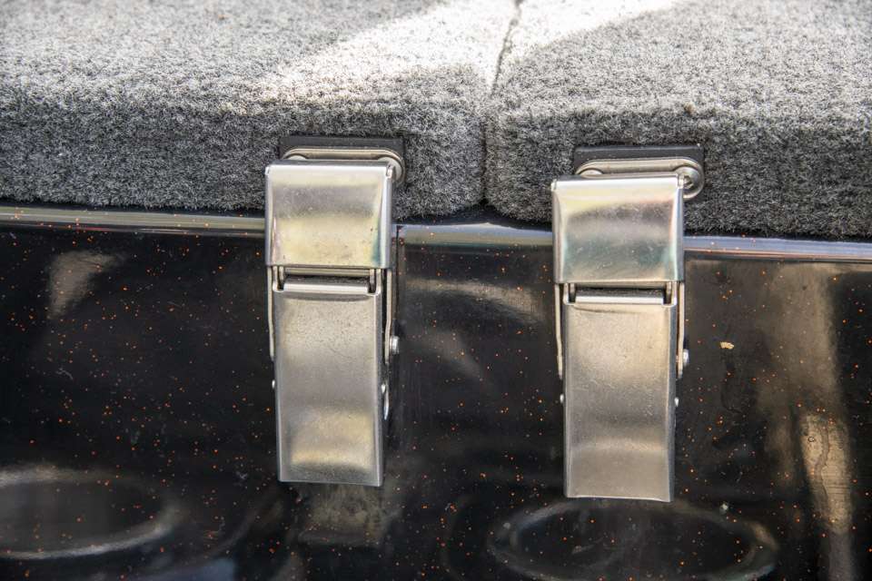 The livewell lids arenât top-locked. Instead, the company uses rocker-style locks anchored to the rear wall of the riding compartment. âYou donât have to worry about them opening up,â he said. âThey are very secure.â</p>
<p>Thereâs another advantage to this locking system. âBass Cat actually had their locks on the top, and they moved to these and the water temperature (in the livewells) cooled off a couple of degrees,â he said. âThe heat was going through the lock and making the water temperature go up.â