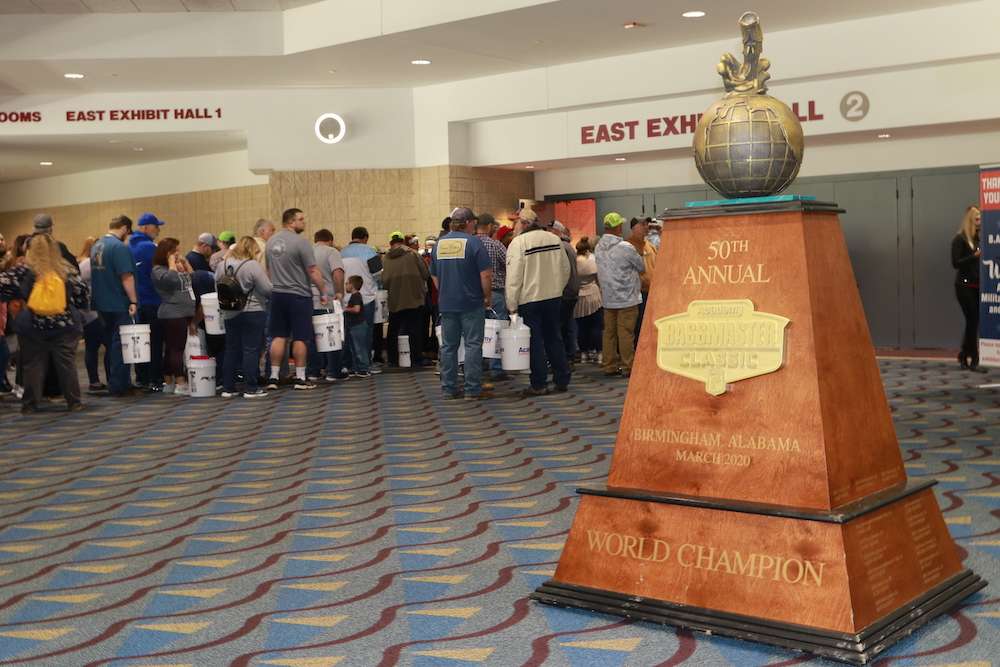 Fishing fans eagerly await the opening of the Bassmaster Classic Outdoors Expo.