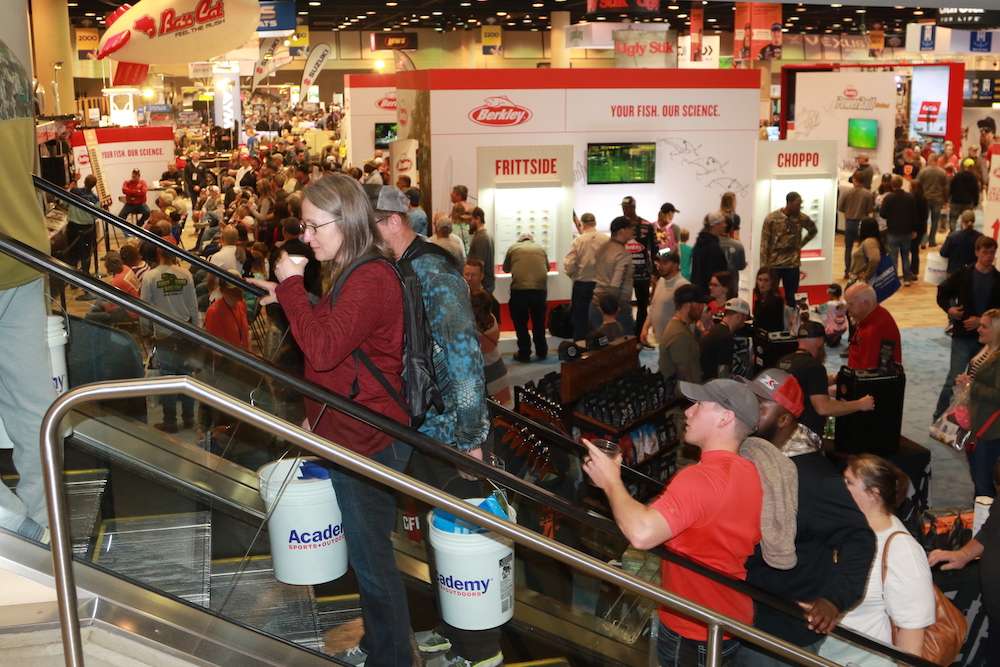 The BJCC escalators saw a continuous flow of fishing fans visiting the Expoâs different levels.
