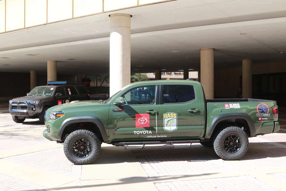 Toyota parked the official vehicles outside the BJCC. 