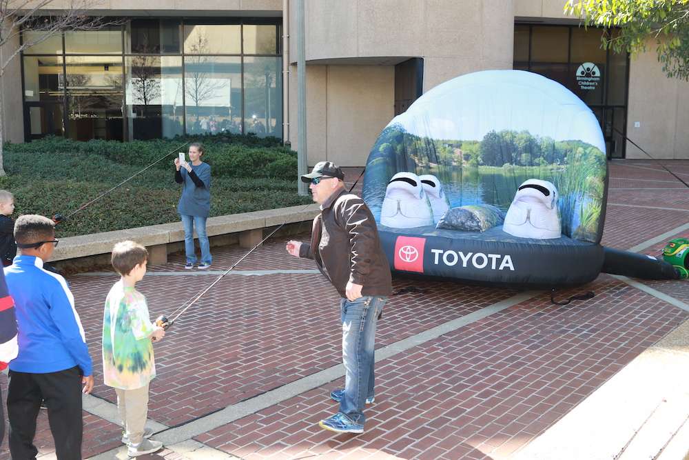 The Toyota casting blow up allowed kids to test their skills.
