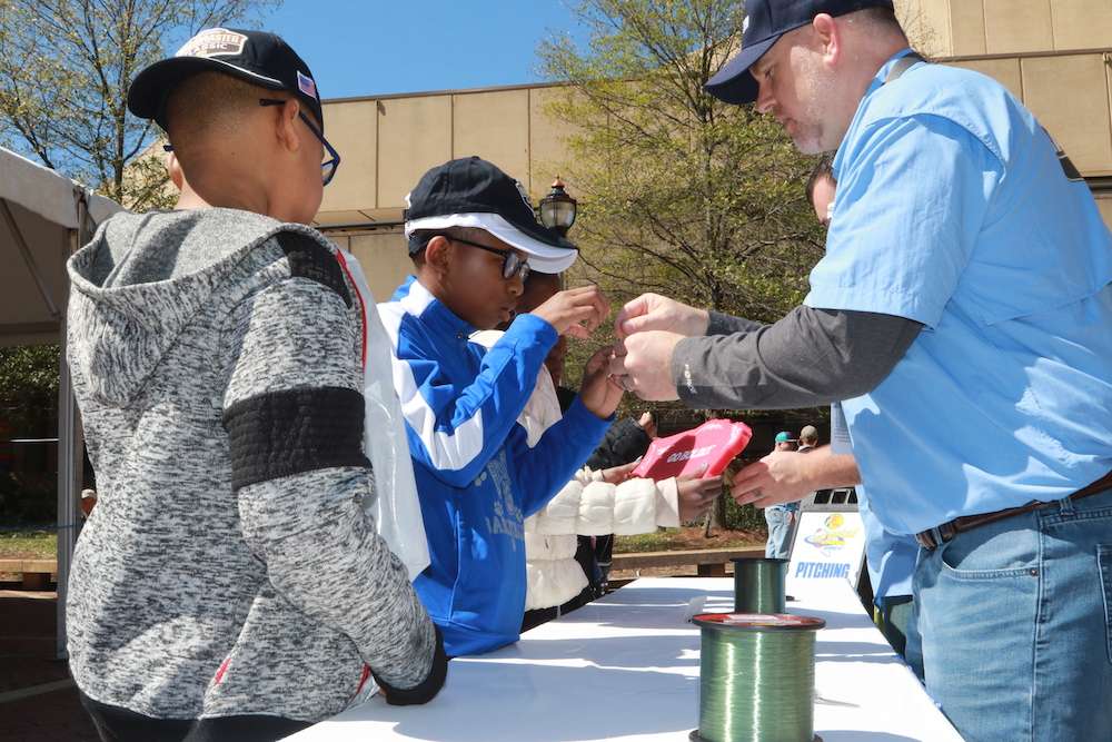 The knot-tying table gave kids hands-on experience in creating tight connections.
