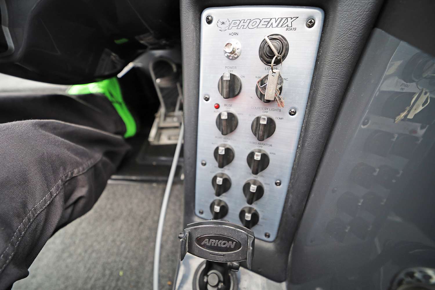 The main control panel beneath the steering wheel.