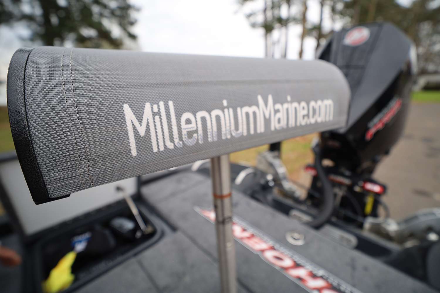 A seat pedestal from Millennium Marine, a seat he said is the most comfortable seat he's ever used on a boat.  