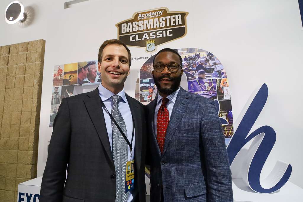 Chase Anderson poses with Mayor Woodfin