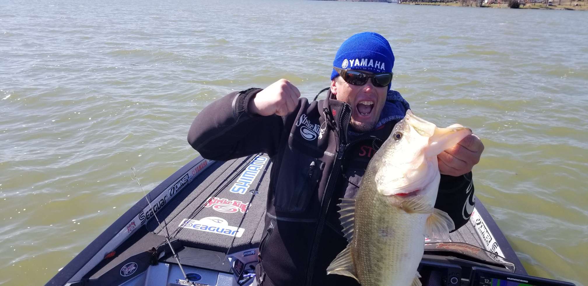 Combs snags a six pounder and starts breakdancing in the boat!
