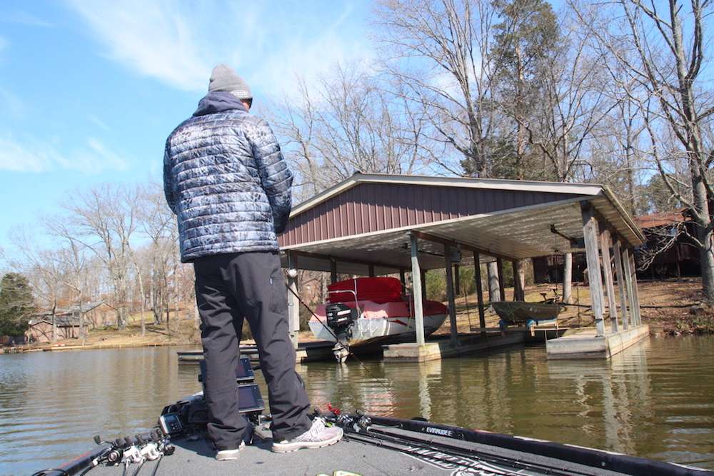 <b>10:10 a.m.</b> Tacoronte vacates the ledge and cranks a nearby boathouse with the chartreuse 1.5. âHopefully, thisâll catch that one big, stupid Â­9-pounder thatâs moved up shallow.â <br>
<b>10:16 a.m.</b> He cranks a chunk rock bank with the 1.5. No luck here, either. <br>
<b>10:21 a.m.</b> Tacoronte ties on a white 1/2-ounce Norris bladed jig with a matching swimbait trailer. âI picked up several of these baits in Japan a few years ago and have caught a ton of bass on them. You canât find them here in the U.S.â He retrieves the vibrating bait parallel to a seawall. <br>
<b>10:30 a.m.</b> Tacoronte has fished his way into a shallow cove with the bladed jig. Whatâs his take on the day so far? âCold-front conditions and that big old March moon [are] keeping the bass offshore and inactive. Itâs warming up a bit, however, and Iâm expecting the bite to improve this afternoon, hopefully before my time runs out. Iâm not giving up yet on throwing moving baits to shallow cover because the first fish to move to the banks in early spring are often the biggest, and I could tie into a giant. Another iffy factor is the sunlight: These fish have gotten accustomed to week after week of cloudy, rainy weather, and this bright sun may actually be knocking them down rather than perking them up.â <br>
<b>10:36 a.m.</b> Tacoronte catches his first bass of the day, a Â­10-inch largemouth, off a seawall on the bladed jig. âAt last! Some feedback!â <br>
<b>10:55 a.m.</b> Tacoronte has fished his way toward the mouth of the cove with the bladed jig. He cranks his outboard and idles toward a long rock point while downing a sandwich.
<p>
<b>3 HOURS LEFT</B><br>
<b>11 a.m.</b> Tacoronte hops and drags the Ned worm across the point. âSame deal here as on that ledge â Iâm seeing scores of bass suspended in deep water.â <br>
<b>11:08 a.m.</b> He tries the big swimbait on the point. Again, no takers. <br>
<b>11:14 a.m.</b> Tacoronte moves to a rocky shoreline and tries the bladed jig. <br>
<b>11:16 a.m.</b> The bladed jig wedges between deep rocks. Tacoronte struggles to free it but finally breaks off the lure. âCrap, Iâve only got a couple of those left and Iâd have to fly back to Japan to find some more!â He replaces it with a white Bass Pro Shops bladed jig/trailer. âThisâll have to do for now.â <br>
<b>11:25 a.m.</b> Tacoronte continues down the rocky bank. An east wind is now compounding the bassâ inactivity. âI really hate fishing a shaky head worm, but I may have to.â <br>
<b>11:33 a.m.</b> Tacoronte races uplake to a long mud point and drags the football jig across the structure.
