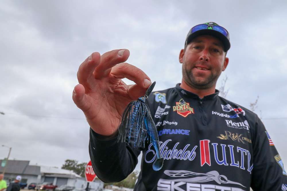 Lee Livesay (6th; 88-10) <br> Lee Livesay rotated through stick baits and a bladed jig. That choice was a 3/8-ounce Finch Nasty Bait Co. Glade Bait, a weedless vibrating jig, with a 3.5-inch Reaction Innovations Little Dipper trailer.  