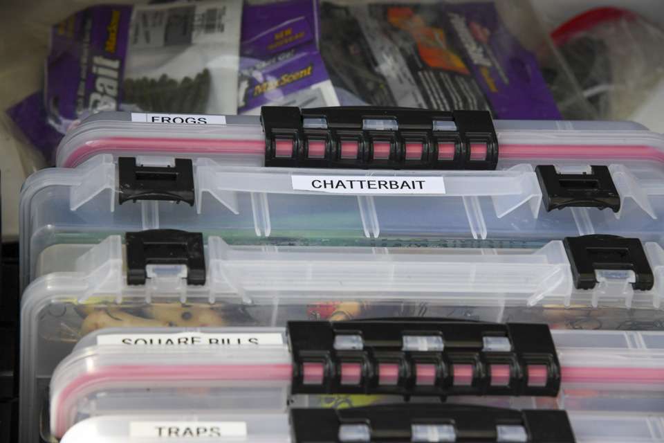 Plastic boxes keep all of his hard tackle organized. âIâm pretty organized,â Jaye said. âThat keeps me from having to dig around when looking for a specific lure.â