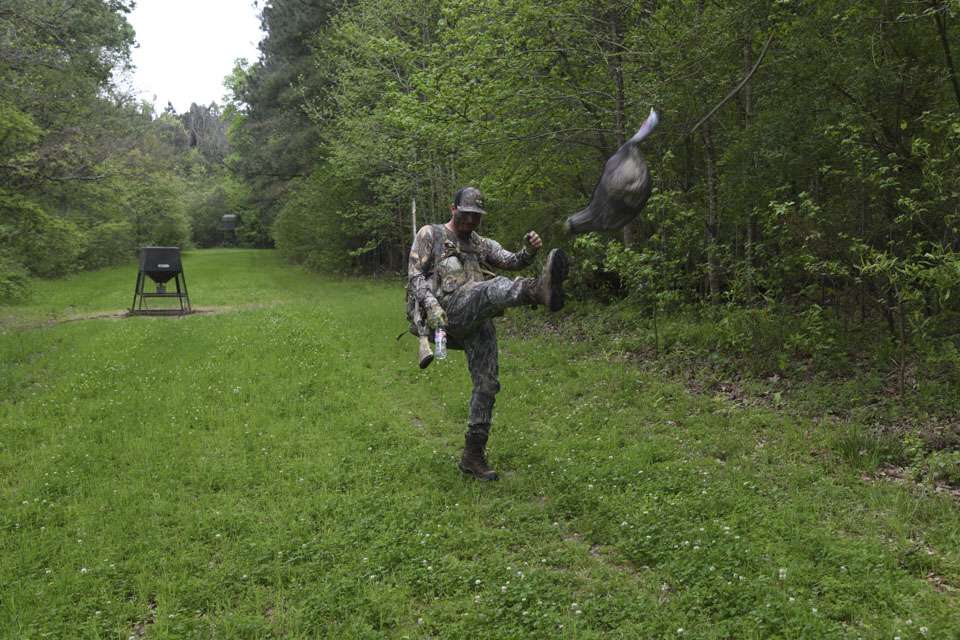 He couldnât help giving his decoy a dropkick for good measure. âTurkeys will drive you nuts,â he said.