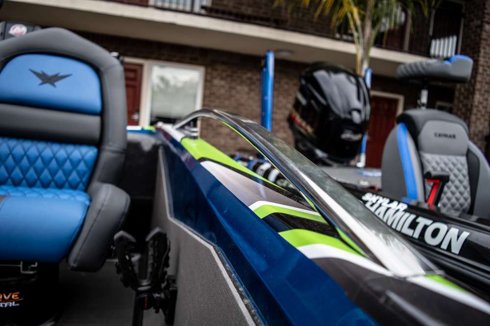 Large handles are available on both the passenger and driver's side for holding onto while riding, and also to help climbing in and out of the boat while it is parked on the trailer. 