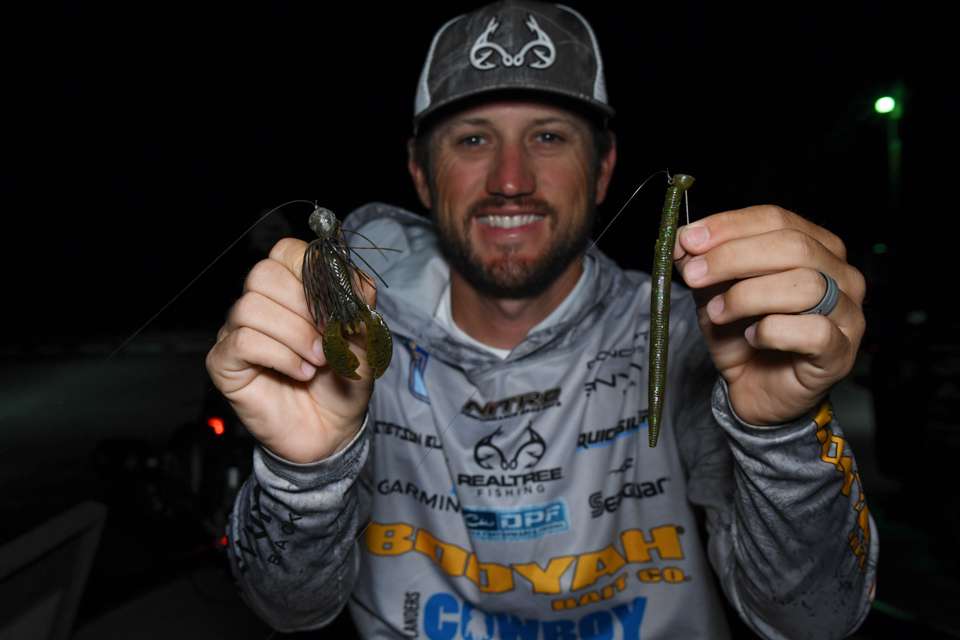 <b>Stetson Blaylock (42-5; 8th) </b><br>
Stetson Blaylock used a 3/16-ounce shaky head jig with a 5-inch Yum Dinger, and a 3/4-ounce jig with 3.25-inch Yum Craw Chunk trailer. 
