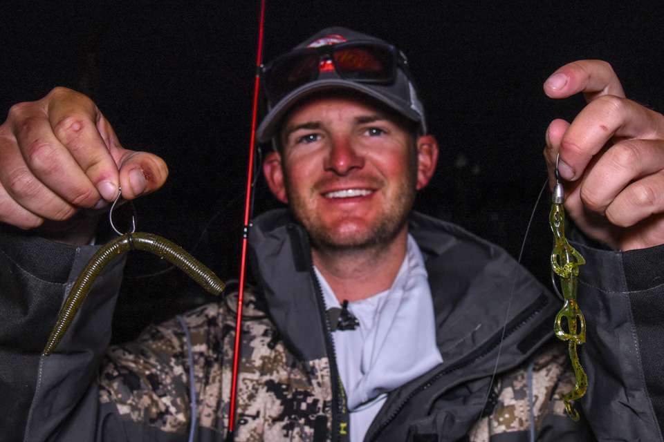 <b>Shane Lehew (61-15; 5th) </b><br>
Shane Lehew rotated between two lures, beginning with a Berkley PowerBait MaxScent The General on a 2/0 Berkley Fusion 19 Drop Shot Hook. A 4-inch Berkley PowerBait Lizard rigged on a 3/0 Berkley Fusion 19 Flipping Hook and 1/4-ounce weight was another choice. 
