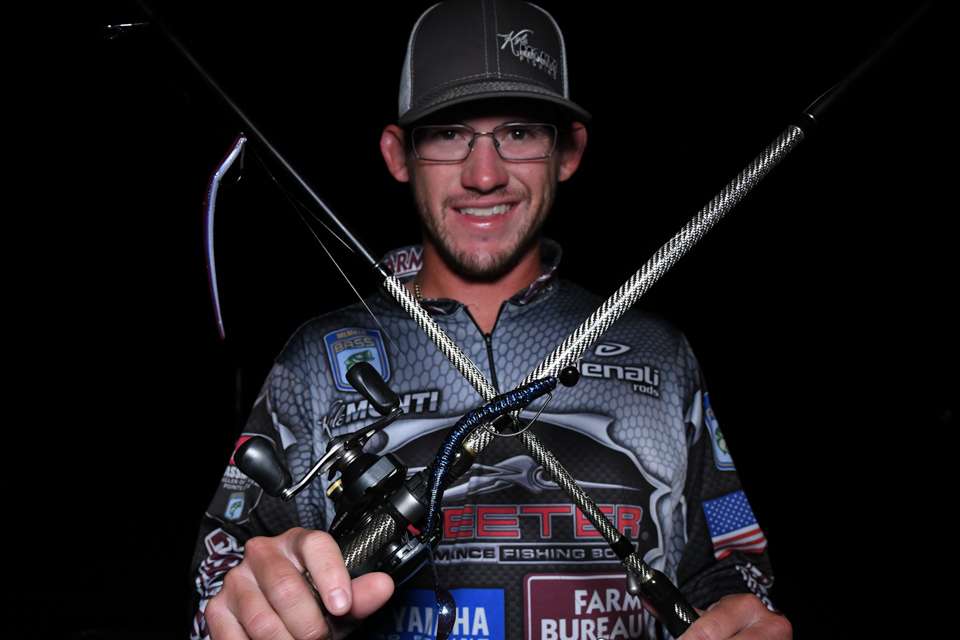 <b>Kyle Monti (46-9; 5th) </b><br>
A 1/2-ounce wobble head jig with 10-inch Bruiser Baits Curly Tail Worm, or 7-inch Zoom Magnum Trick Worm were top producers for Kyle Monti. So was a 6-inch Roboworm Straight Tail Worm on 1/0 hook and 1/2-ounce Flat Out Tungsten Weight. 

