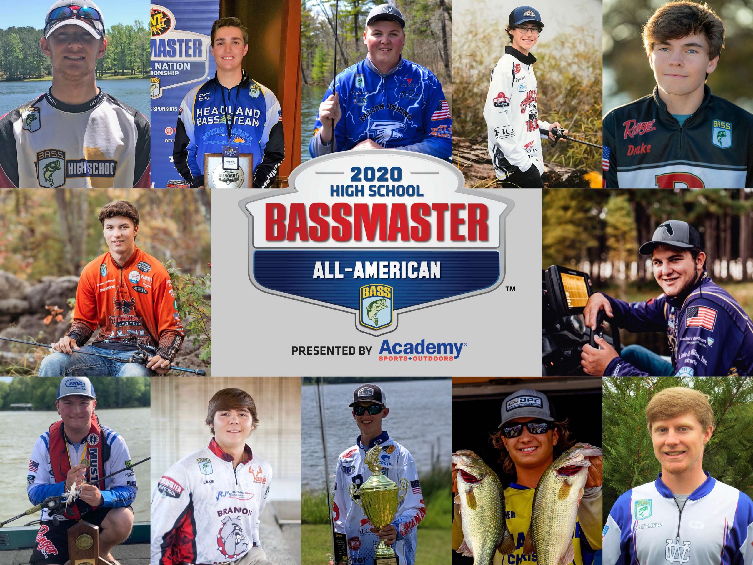 Meet the 12 outstanding high school anglers have been selected as members of the exclusive 2020 Bassmaster High School All-American Fishing Team presented by Academy Sports + Outdoors.