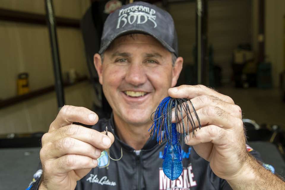 The last bait he chooses is a punching combination: a Delta Lures Punch Skirt over a Missile D-Bomb rigged on an 3/0 Owner Jungle Hook. âYou can punch it with any sized weight you want,â he said. âI use the lightest weight I can get away with. If youâre punching something thatâs not too thick â maybe some duckseed â you might can go with a 1/2-ounce; with lilies you might get away with a 1-ounce. Just go with the lightest weight you can get by with.â</p>  <p>He pegs his weight to ensure the lure breaks through the salad. âI use two stoppers,â Latuso said. âOne peg slips on you, but with two it ainât going nowhere.â</p>  <p>The punching skirt helps give some heft to the bait profile. âSometimes they want a bulkier profile, especially earlier in the year around the spawn,â he said. âYou get bigger bites. Sometimes they want something big to eat.â 