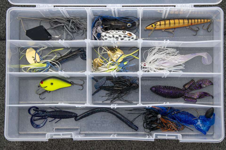 A closer look at the completed box shows Latusoâs choices covers all levels of the water column, from topwater to bottom baits.
